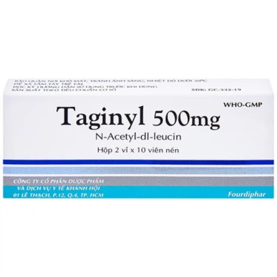 Thuốc Taginyl 500mg Thành Nam điều trị triệu chứng cơn chóng mặt (2 vỉ x 10 viên)