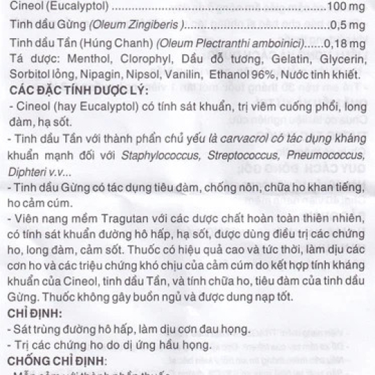 Thuốc Tragutan Dược 3/2 sát trùng đường hô hấp, dịu cơn đau họng (10 vỉ x 10 viên)