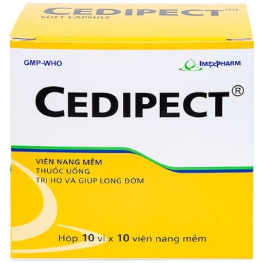 Thuốc Cedipect Imexpharm hỗ trợ điều trị triệu chứng ho khan (10 vỉ x 10 viên)