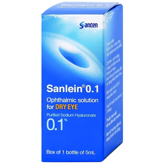 Dung dịch nhỏ mắt Sanlein 0.1% Santen hỗ trợ điều trị rối loạn biểu mô kết giác mạc (5ml)