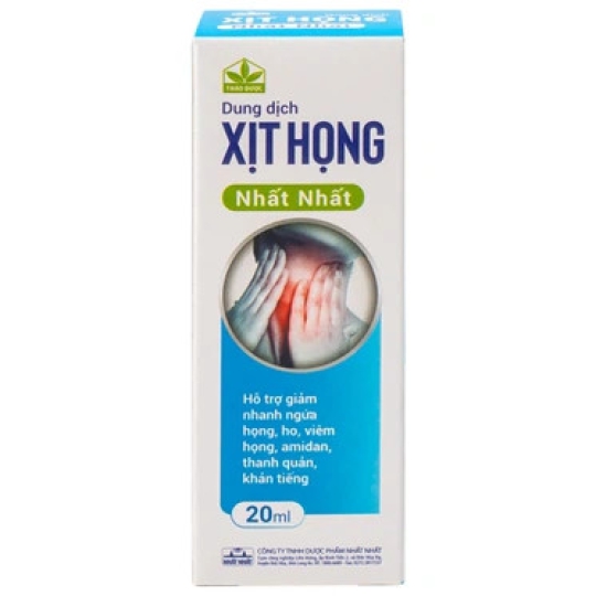 Dung dịch Xịt Họng Nhất Nhất hỗ trợ giảm ngứa họng, ho, viêm họng (20ml)