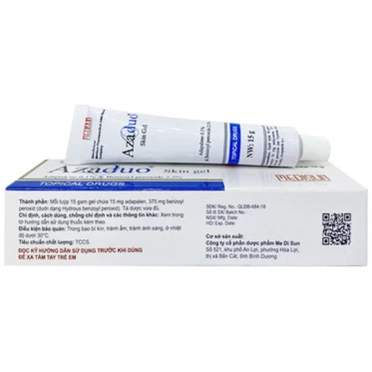 Gel Azaduo Medisun điều trị mụn trứng cá nhẹ đến vừa (15g)