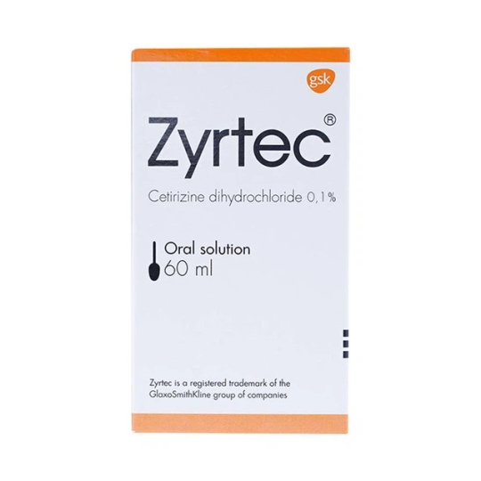 Thuốc Zyrtec 1mg/ml Aesica điều trị mày đay, viêm mũi dị ứng (60ml)