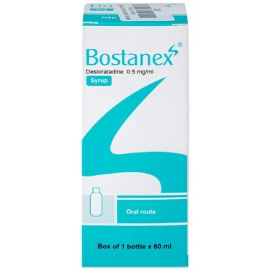 Siro Bostanex 0.5mg/ml Boston hỗ trợ điều trị viêm mũi dị ứng, nổi mày đay (60ml)