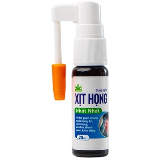 Dung dịch Xịt Họng Nhất Nhất hỗ trợ giảm ngứa họng, ho, viêm họng (20ml)