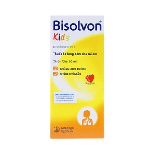 Siro Bisolvon Kids Boehringer làm loãng đờm trong các bệnh phế quản phổi cấp và mạn tính (60ml)