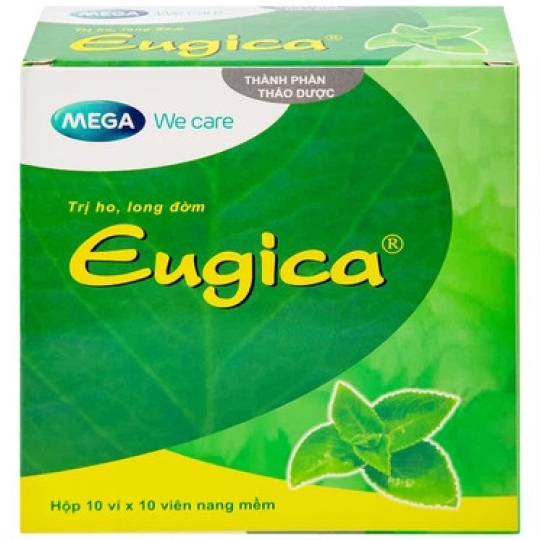 Thuốc Eugica MEGA xanh điều trị ho đờm, cảm cúm, sổ mũi (10 vỉ x 10 viên)