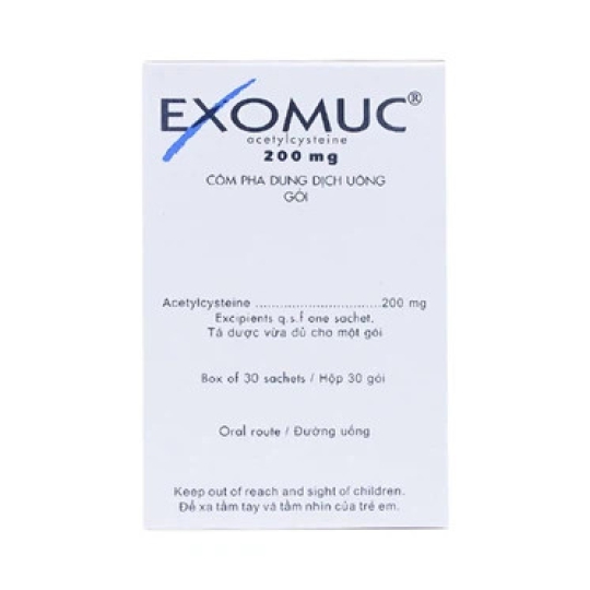 Thuốc Exomuc 200mg Bouchara điều trị rối loạn chất tiết phế quản (30 gói)