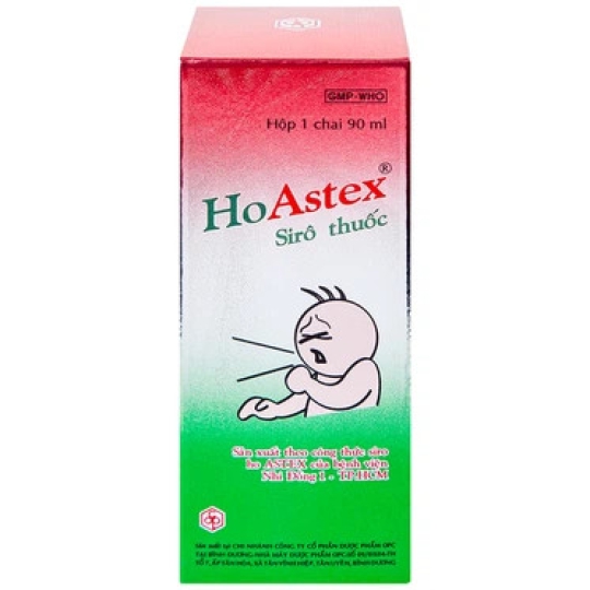 Siro thuốc HoAstex OPC hỗ trợ giảm ho, viêm họng, viêm phế quản (90ml)