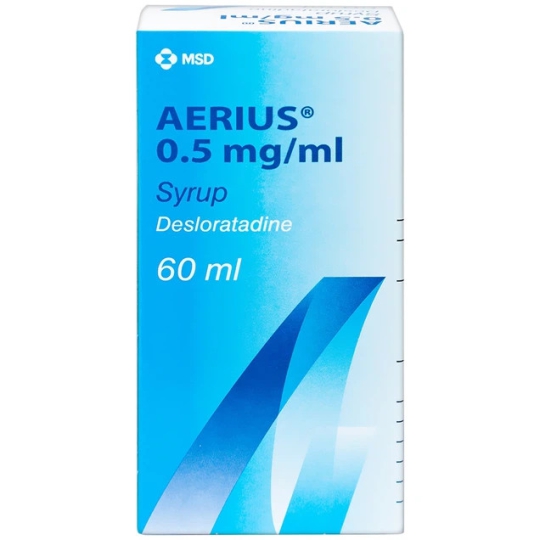 Siro Aerius 0.5 mg/ml MSD điều trị viêm mũi dị ứng (Chai 60ml)