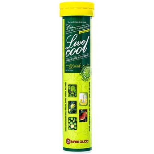 Viên sủi Thanh Nhiệt Livecool Nam Dược hương chanh giải độc mát gan (16 viên)