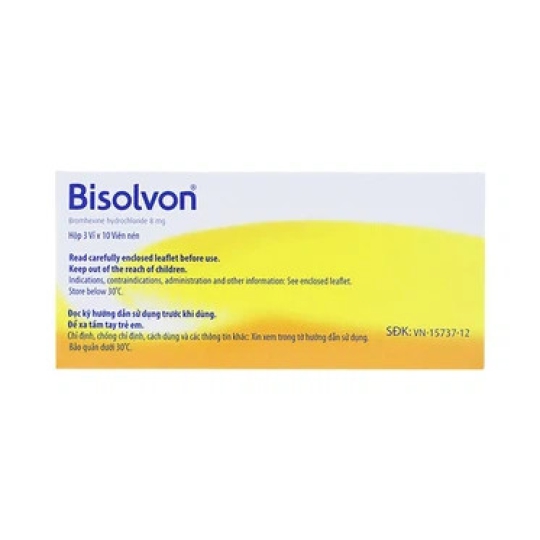 Thuốc Bisolvon 8mg Boehringer làm loãng đờm, tiêu chất nhầy (3 vỉ x 10 viên)