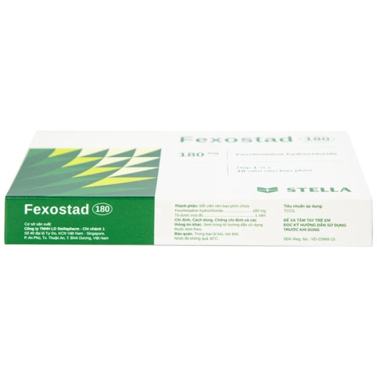 Thuốc Fexostad 180mg Stella hỗ trợ điều trị viêm mũi dị ứng, mày đay (10 viên)