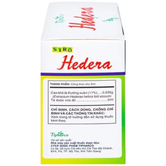 Siro ho Hedera Tipharco hỗ trợ giảm đau rát họng do ho kéo dài (30 gói x 5ml)