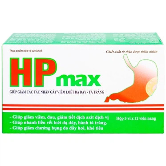 Viên uống HP max Vinacom giúp giảm các tác nhân gây viêm loét dạ dày - tá tràng (60 viên)