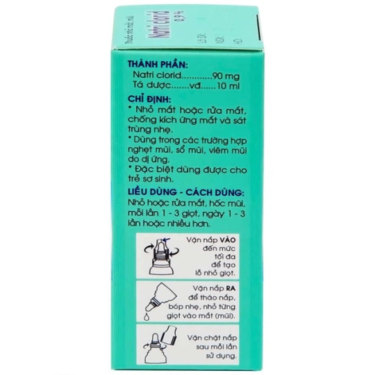 Thuốc nhỏ mắt, mũi Natri Clorid 0.9% Traphaco giảm nghẹt mũi, chảy mũi (10ml)