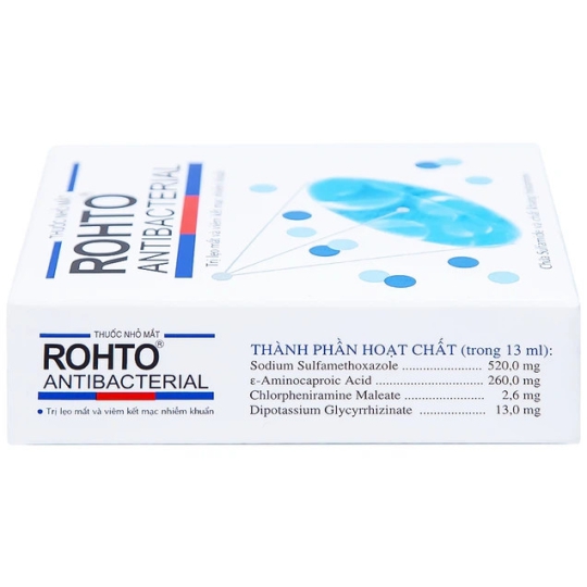 Thuốc nhỏ mắt Rohto Antibacterial điều trị lẹo mắt, viêm kết mạc, nhiễm khuẩn (13ml)