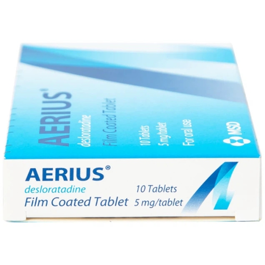 Thuốc Aerius 5mg MSD giảm nhanh triệu chứng liên quan đến viêm mũi dị ứng (10 viên)