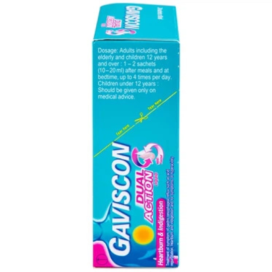 Thuốc Gaviscon Dual Action hồng Reckitt Benckiser trị ợ nóng, ợ chua, khó tiêu (24 gói x 10ml)