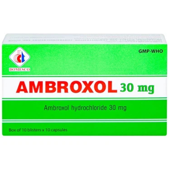 Thuốc Ambroxol 30mg Domesco điều trị bệnh đường hô hấp (10 vỉ x 10 viên)