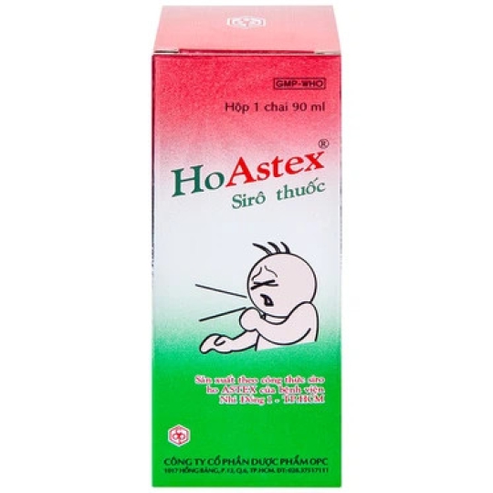 Siro thuốc HoAstex OPC hỗ trợ giảm ho, viêm họng, viêm phế quản (90ml)