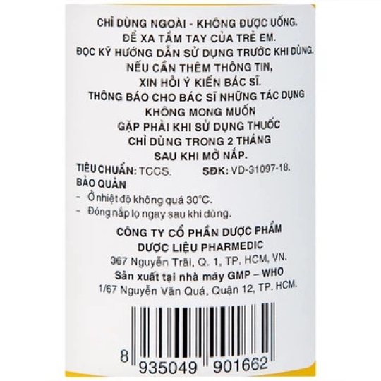 Dung dịch Povidine 10% Pharmedic sát trùng, sát khuẩn vết thương (500ml)