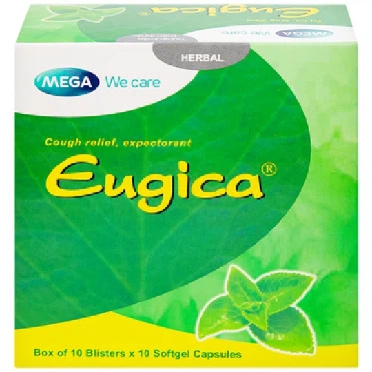 Thuốc Eugica MEGA xanh điều trị ho đờm, cảm cúm, sổ mũi (10 vỉ x 10 viên)