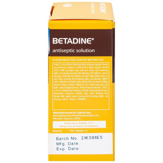 Dung dịch Betadine sát khuẩn vết thương, bề mặt (30ml)