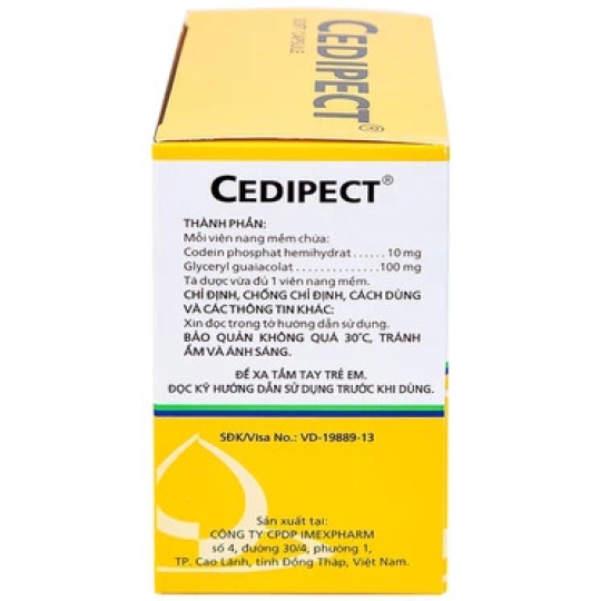 Thuốc Cedipect Imexpharm hỗ trợ điều trị triệu chứng ho khan (10 vỉ x 10 viên)