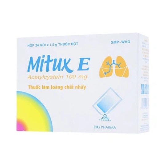 Thuốc Mitux E 100mg DHG tiêu nhầy, long đờm (24 gói)