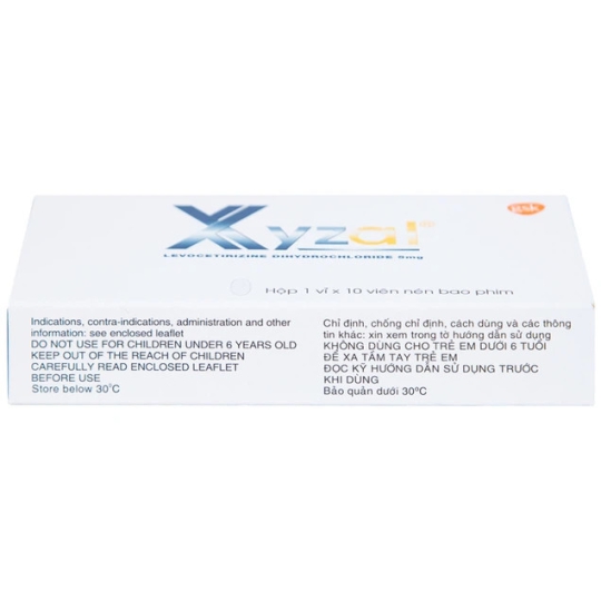 Thuốc Xyzal 5mg GSK giảm viêm mũi dị ứng, mày đay (1 vỉ x 10 viên)