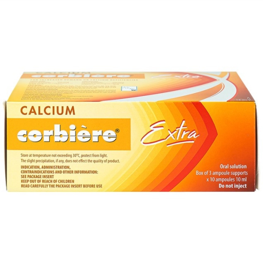 Dung dịch Calcium Corbiere Extra Sanofi bổ sung canxi (3 vỉ x 10 ống x 10ml)