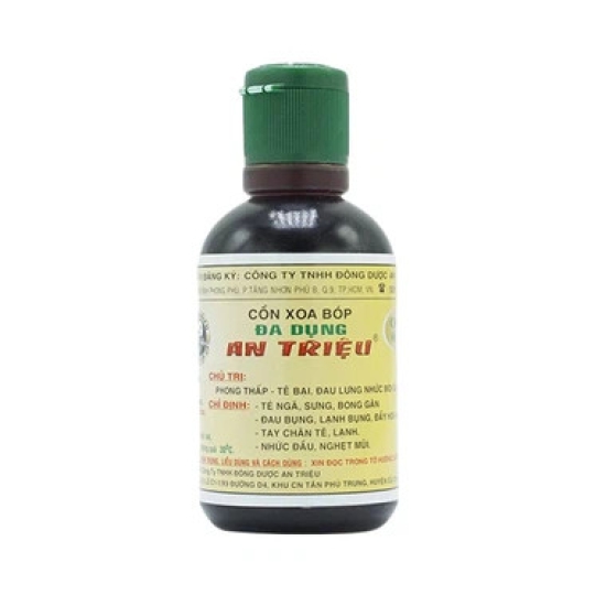 Cồn xoa bóp An Triệu điều trị phong thấp, tê bại, đau lưng, nhức mỏi gân xương (60ml)