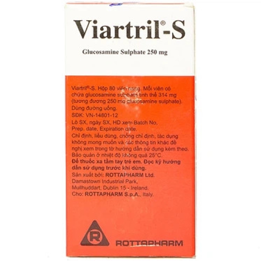 Thuốc Viartril-S 250mg Rottapharm giảm triệu chứng thoái hóa khớp (80 viên)