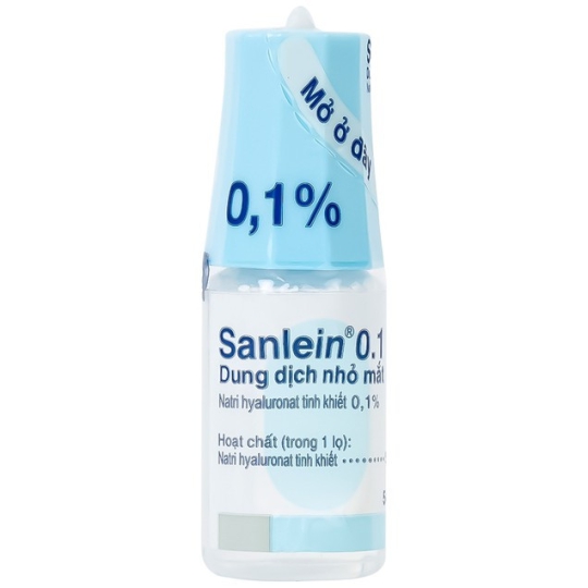 Dung dịch nhỏ mắt Sanlein 0.1% Santen hỗ trợ điều trị rối loạn biểu mô kết giác mạc (5ml)