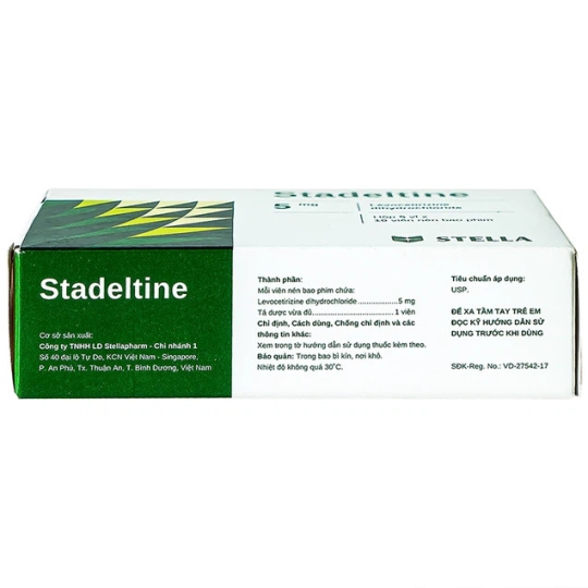 Thuốc Stadeltine 5mg Stella hỗ trợ điều trị viêm mũi dị ứng, mày đay (50 viên)