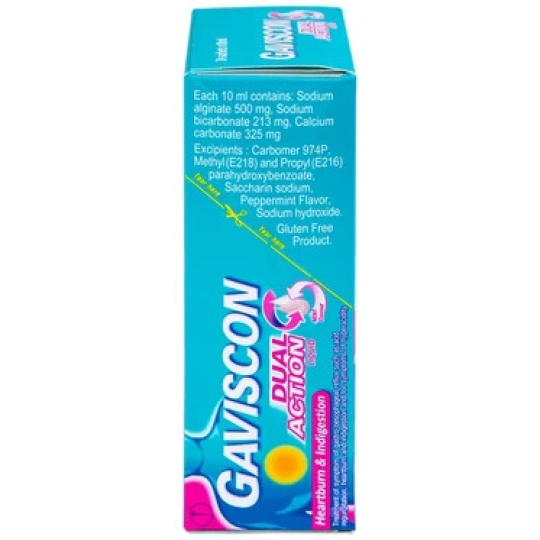 Thuốc Gaviscon Dual Action hồng Reckitt Benckiser trị ợ nóng, ợ chua, khó tiêu (24 gói x 10ml)