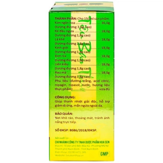 Siro Tiêu Ban Thủy Hoa Sen hỗ trợ thanh nhiệt giải độc, giảm dị ứng, mẩn ngứa (150ml)