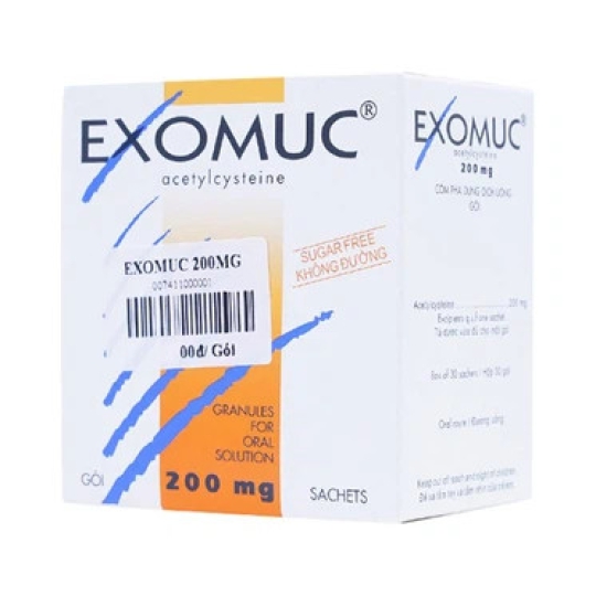 Thuốc Exomuc 200mg Bouchara điều trị rối loạn chất tiết phế quản (30 gói)