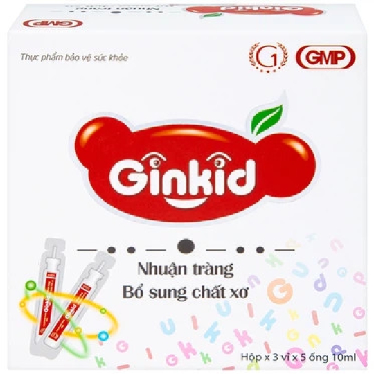 Siro Ginkid nhuận tràng, bổ sung chất xơ (15 ống x 10ml)