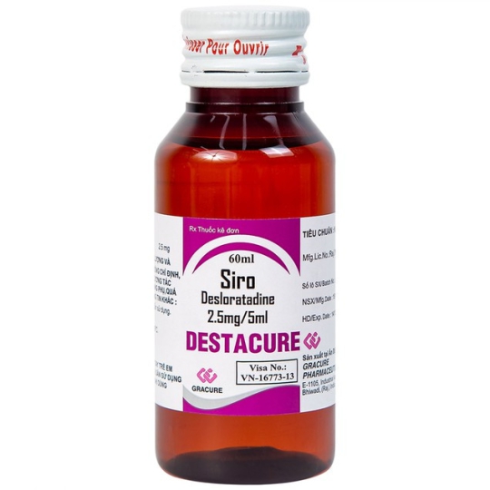 Thuốc Destacure 2.5mg/5ml Gracure điều trị viêm mũi dị ứng, mày đay (60ml)