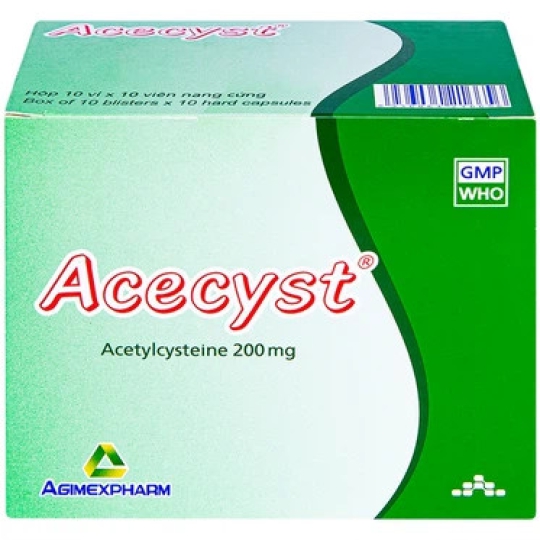 Thuốc Acecyst 200mg Agimexpharm hỗ trợ long đờm, thông đường hô hấp (10 vỉ x 10 viên)