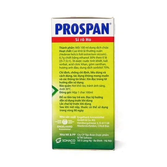 Siro ho Prospan giúp giảm ho, hỗ trợ điều trị viêm phế quản (100ml)