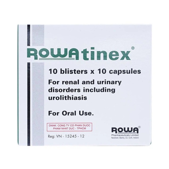 Thuốc Rowatinex phòng và điều trị sỏi niệu, sỏi thận (10 vỉ x 10 viên)