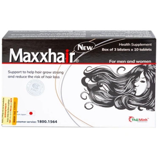 Viên uống Maxxhair New Thái Minh hỗ trợ bảo vệ tóc, ngăn rụng tóc, trị hói đầu (30 viên)