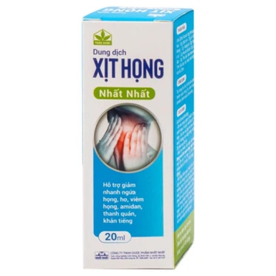 Dung dịch Xịt Họng Nhất Nhất hỗ trợ giảm ngứa họng, ho, viêm họng (20ml)