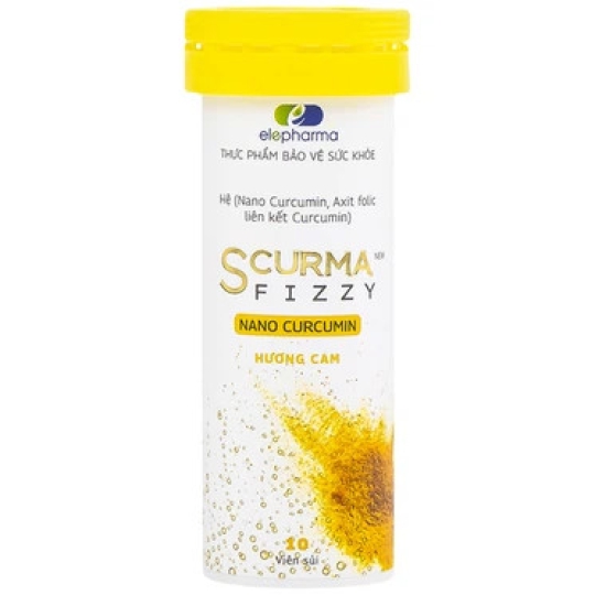 Viên sủi Scurma Fizzy Nano Curcumin cải thiện triệu chứng trào ngược dạ dày, viêm loét dạ dày tá tràng (20 viên)