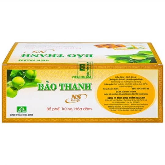 Viên ngậm Bảo Thanh không đường Hoa Linh bổ phế, trừ ho, hóa đờm (20 vỉ x 5 viên)