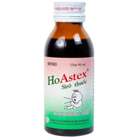 Siro thuốc HoAstex OPC hỗ trợ giảm ho, viêm họng, viêm phế quản (90ml)