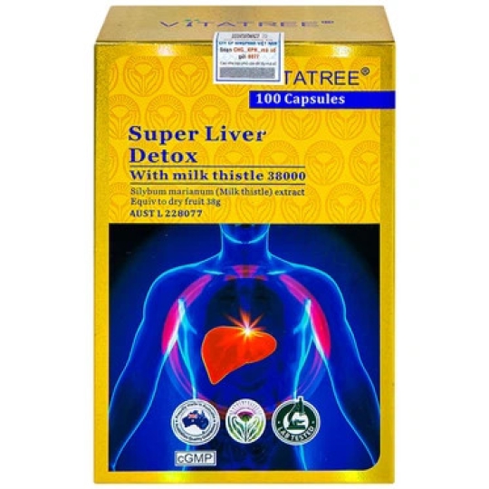 Viên uống Vitatree Super Liver Detox hỗ trợ góp phần giải độc gan (100 viên)